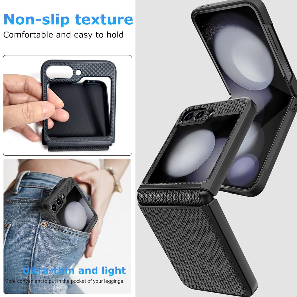 ZORBES Compatible with Samsung Galaxy Z Flip 6 Folding Phone Case for Galaxy Z Flip 6 One-Piece Retractable Hinge Design Protective Anti-Slip Textured Fashion Phone Case with Cut-Out Outer Display ZORBES Compatible with Samsung Galaxy Z Flip 6 Folding Phone Case for Galaxy Z Flip 6 One-Piece Retractable Hinge Design Protective Anti-Slip Textured Fashion Phone Case with Cut-Out Outer Display